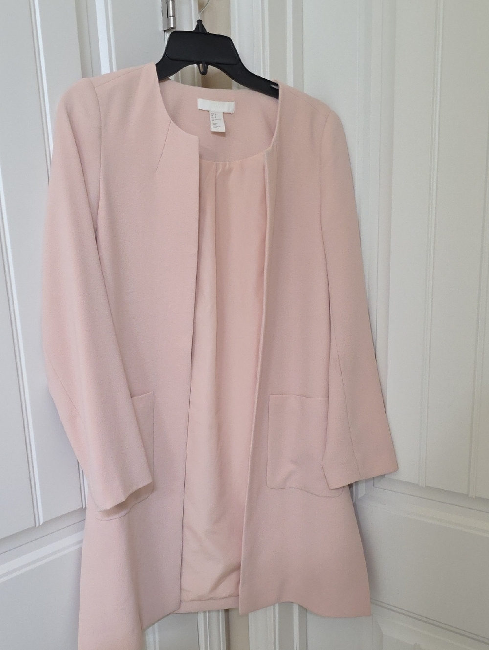 H&M Pale Pink Open-Front Trench Coat
